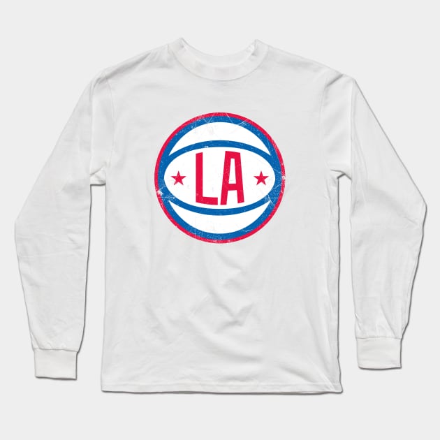 LAC Retro Ball - White Long Sleeve T-Shirt by KFig21